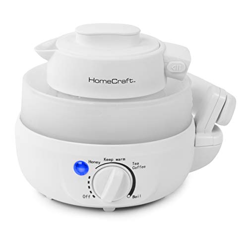 HomeCraft HCCWK6WH 0.6 Liter 500-Watt Collapsible Electric Water Kettle With Rapid Boil, Folds Down in Seconds For Portability & Storage, Boil-Dry Protection, Adjustable Temperature Control