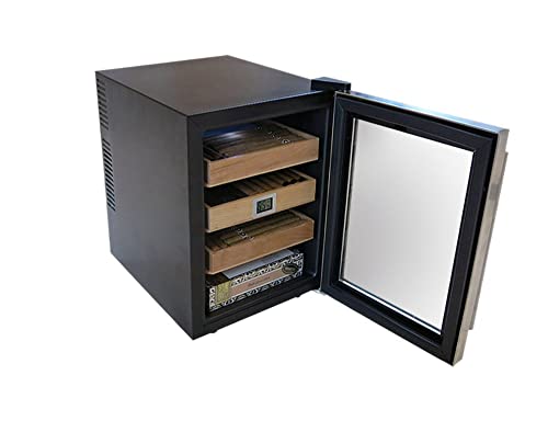 Prestige Import Group Clevelander Thermoelectric Cooler Humidor - Up to 250 Capacity - Color: Black w/Stainless Steel Door