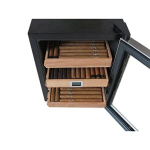 Prestige Import Group Clevelander Thermoelectric Cooler Humidor - Up to 250 Capacity - Color: Black w/Stainless Steel Door