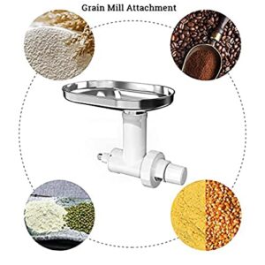 Grain Mill for KitchenAid Stand Mixer, Mill Attachment adjustable grain size for corn, barley, coffee, etc