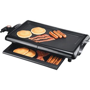 brentwood ts-840 non-stick electric griddle with drip pan, 10 x 20 inch, black