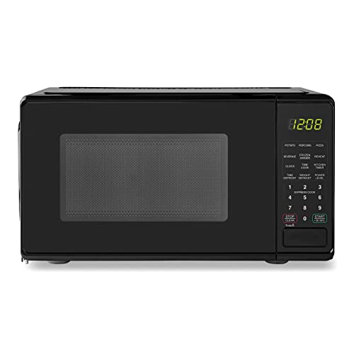 DCLINA Mainstays 0.7 Cu ft Compact Countertop Microwave Oven, Black (Black)