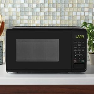 DCLINA Mainstays 0.7 Cu ft Compact Countertop Microwave Oven, Black (Black)