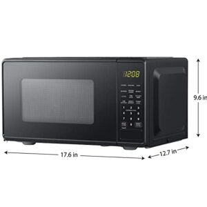 DCLINA Mainstays 0.7 Cu ft Compact Countertop Microwave Oven, Black (Black)