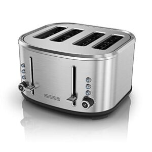black+decker 4-slice extra-wide slot toaster, stainless steel, tr4300ssd
