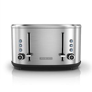 BLACK+DECKER 4-Slice Extra-Wide Slot Toaster, Stainless Steel, TR4300SSD