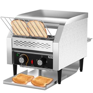 PYY Commercial Toaster 300 Slices/Hour Conveyor Restaurant Toaster for Bun Bagel Bread Heavy Duty Stainless Steel Conveyor Toaster