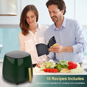 1400W Air Fryer, 4.8QT Oil Free Air Fryers for Home Use with Recipes Cookbook,7 Presets,Timer & Temperature Control,LED touch Screen for Low Fat Healthy Cooking, Oil Free