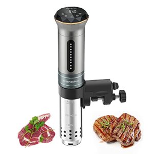 sous vide cooker immersion circulators: 1100w fast-heating| ipx7 waterproof| thermal immersion circulator| accurate temperature and timer| sous vide machines with digital touch screen by kitchenfun