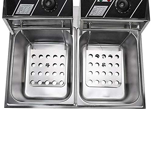 Deep Fryer with Basket, Fry Daddy, Fryers with Baskets, Countertop Stainless Steel, French Fries Fryer, for Commercial Restaurant, Fast Food Restaurant (12L)