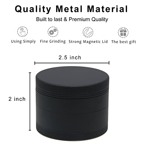 Spice Grinder, Aluminum Alloy, Silicone Matte Off Black,2.5 inches