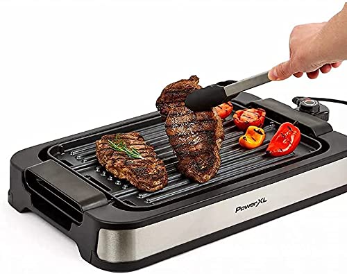 PowerXL Premium Indoor Electric Grill, Smokeless BBQ, Multi-Purpose Countertop Griddle, Authentic Grill Marks, Dishwasher-Safe, Non-Stick Coating, Rapid Heat