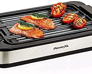 PowerXL Premium Indoor Electric Grill, Smokeless BBQ, Multi-Purpose Countertop Griddle, Authentic Grill Marks, Dishwasher-Safe, Non-Stick Coating, Rapid Heat