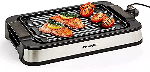 PowerXL Premium Indoor Electric Grill, Smokeless BBQ, Multi-Purpose Countertop Griddle, Authentic Grill Marks, Dishwasher-Safe, Non-Stick Coating, Rapid Heat