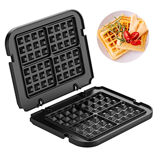 FOCOllK Waffle Plates for Cuisinart Griddler GR-4N, GR-5B, GR-6 and GRID-8N Series, 4 Slicer Cuisinart Griddler Waffle Plates, Nonstick Coating Baking Cuisinart Waffle Plates