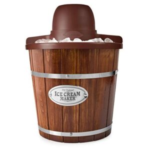 nostalgia icmw4nhdb 4-quart wood bucket ice cream maker