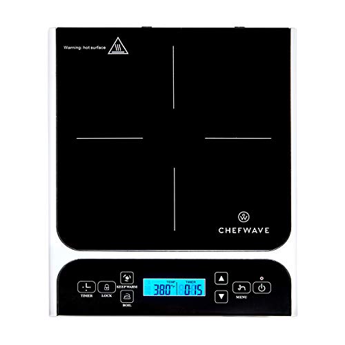 ChefWave 1800W Portable Induction Cooktop Burner, Single Burner Electric Cooktop with Digital Touch Sensor, Smart Induction Burner Compatible with Induction Cookware, Comes with Copper Frying Pan 10"