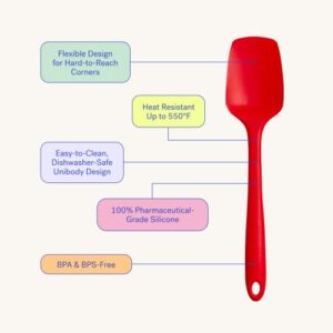 GIR: Get It Right Silicone Spoonula, Skinny-11 IN, Red