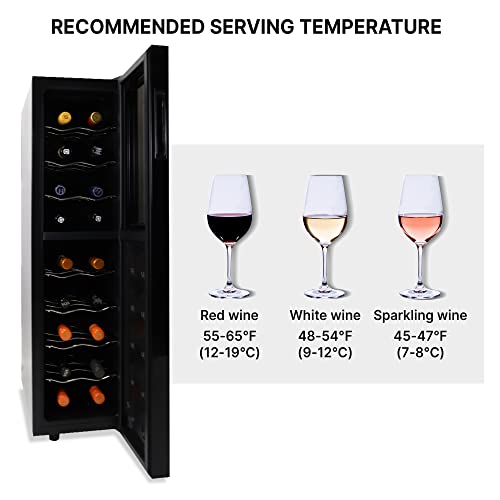 Koolatron Urban Series 18 Bottle Slim Dual Zone Wine Cooler, Thermoelectric Wine Fridge, Freestanding Wine Refrigerator for Home Bar, Kitchen, Apartment, Condo, Cottage