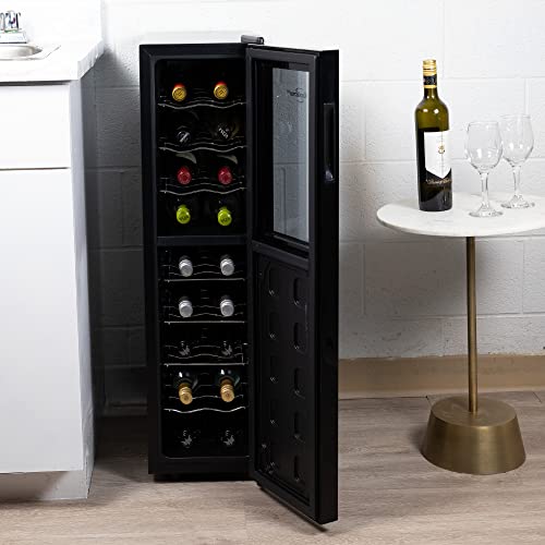 Koolatron Urban Series 18 Bottle Slim Dual Zone Wine Cooler, Thermoelectric Wine Fridge, Freestanding Wine Refrigerator for Home Bar, Kitchen, Apartment, Condo, Cottage