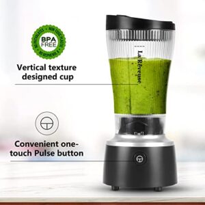 La Reveuse Personal Size Blender 250 Watts Power for Shakes Smoothies Seasonings Sauces with 15 oz Portable To Go Cup,BPA-Free