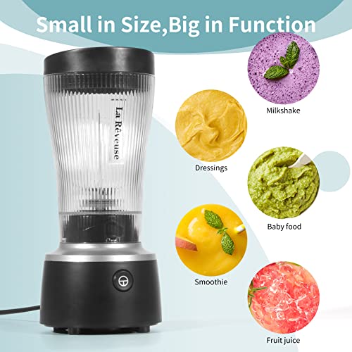 La Reveuse Personal Size Blender 250 Watts Power for Shakes Smoothies Seasonings Sauces with 15 oz Portable To Go Cup,BPA-Free