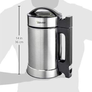 Idavee Brand - IAE15-1.9 Liter Automatic Hot Soy Milk (Almond, Rice, Quinoa Milk) Soup, Porridge & Cold Juice Maker - 2 Layer Stainless Steel - Recipe Booklet