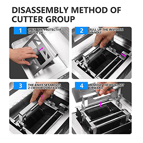 MPSMAG Meat Slicer 1100W Meat Cutter Machine 330lbs/hr Electric Deli Food Slicer Meat Cutting Machine Meat Cutter Fresh Meat Shredded Fresh Meat Dicer Slicer Processing Machine