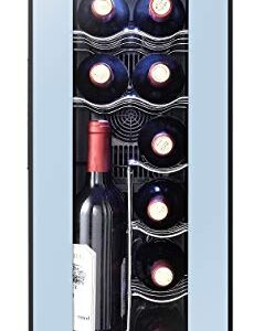 High life DC 12 Bottle Wine Cooler Refrigerator with Thermoelectric Cooling, Optimal Drink Temperature, Iceless, Leakproof, Quiet Mini Fridge, Vertical and Horizontal Storage, Freestanding