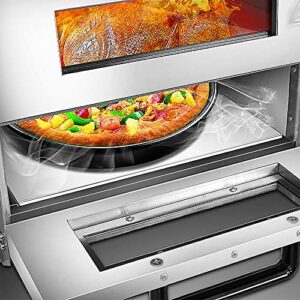 ZXMT Commercial Pizza Oven Double Oven 3000W 16 inch Stainless Steel Pizza Electric Countertop Pizza and Snack Oven Multipurpose Oven for Restaurant Home Pizza Pretzels Roast Yakitori 110V