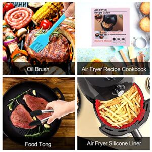 8 Inch Air Fryer Accessories, XL Set of 10 For Gowise USA Phillips Ninjia Cosori Cozyna 4.2QT 5.3QT 5.5QT 5.8QT Deep Air Fryer, With Recipes Cookbook and Reusable Silicone Pot, for Oven Microwave