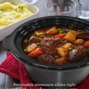 Elite Gourmet MST-275XS# Electric Oval Slow Cooker, Adjustable Temp, Entrees, Sauces, Stews & Dips, Dishwasher Safe Glass Lid & Crock (2 Quart, Stainless Steel)