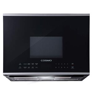cosmo cos-2413orm1ss over the range microwave oven with vent fan, 1.34 cu. ft. capacity, 1000w, 24 inch, black / stainless steel