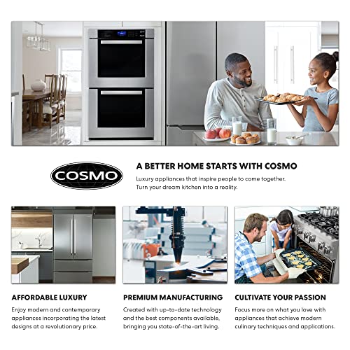 COSMO COS-2413ORM1SS Over the Range Microwave Oven with Vent Fan, 1.34 cu. ft. Capacity, 1000W, 24 inch, Black / Stainless Steel