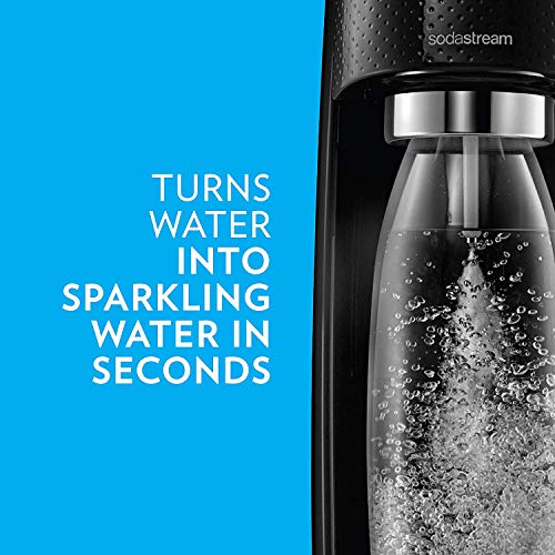 SodaStream Fizzi Sparkling Water Maker Bundle (Black), with CO2, BPA Free Bottles, and Bubly Drops Flavors