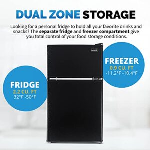 NewAir 3.1 Cu.Ft Black Mini Fridge with Freezer, 2.2 Cu.Ft Fridge, 0.9 Cu.Ft Freezer | Small Refrigerator,Dorm Refrigerators with Freezer,Compact Refrigerator, Energy Efficient
