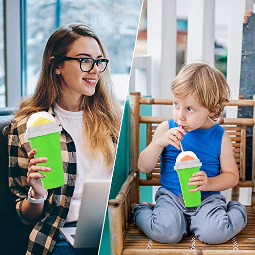 Lemtrflo Quick Frozen Magic Cup, Squeeze Slushie Maker Cup,Double Layer Squeeze Slushy Maker Cup,Portable Homemade Slushy Cup, Silicone Smoothie Maker Cup for Kids and Adults