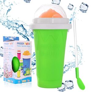 lemtrflo quick frozen magic cup, squeeze slushie maker cup,double layer squeeze slushy maker cup,portable homemade slushy cup, silicone smoothie maker cup for kids and adults
