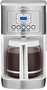 cuisinart dcc-3200 14-cup glass carafe with stainless steel handle programmable coffeemaker, white (renewed)