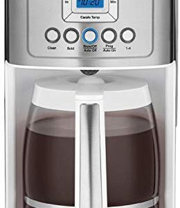 Cuisinart DCC-3200 14-Cup Glass Carafe with Stainless Steel Handle Programmable Coffeemaker, White (Renewed)