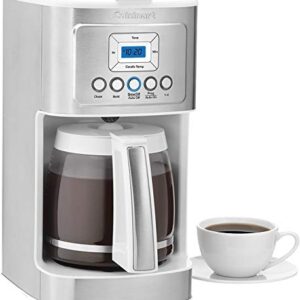 Cuisinart DCC-3200 14-Cup Glass Carafe with Stainless Steel Handle Programmable Coffeemaker, White (Renewed)