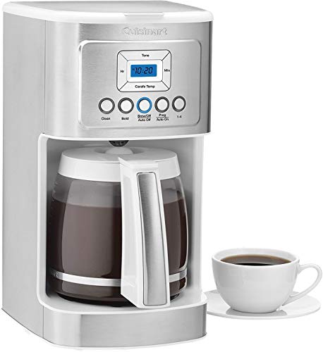 Cuisinart DCC-3200 14-Cup Glass Carafe with Stainless Steel Handle Programmable Coffeemaker, White (Renewed)