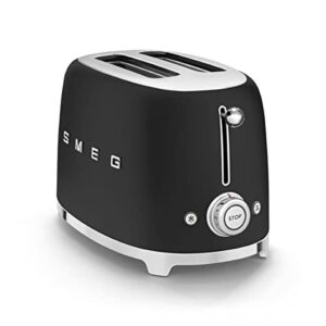 SMEG 50's Retro 2 Slice Toaster, Matte Black