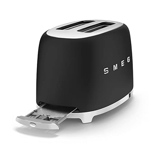 SMEG 50's Retro 2 Slice Toaster, Matte Black