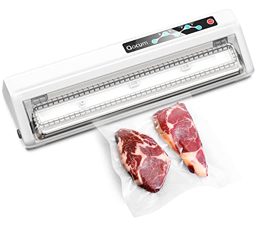 Qocum Vacuum Sealer Machine for Food Savers and Sous-Vide, Automatic Food Sealer with Dry/Moist/Normal/Gentle Mode, Clear Cover Design, food saver Vacuum Sealer Compatible with All Vacuum Sealer Bags