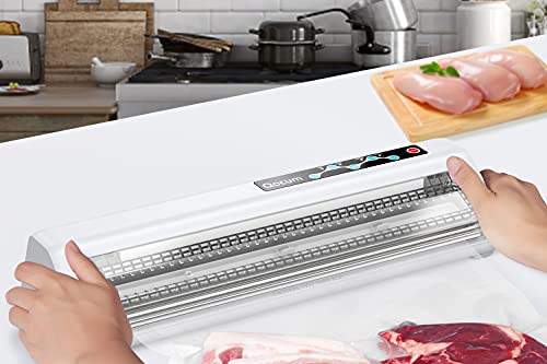 Qocum Vacuum Sealer Machine for Food Savers and Sous-Vide, Automatic Food Sealer with Dry/Moist/Normal/Gentle Mode, Clear Cover Design, food saver Vacuum Sealer Compatible with All Vacuum Sealer Bags