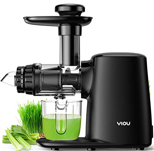 YIOU Juicer Machines, Cold Press Slow Masticating Juicer Easy to Clean with 3 Modes Vegetable and Fruit Juicer Extractor BPA-free High Hardness Tritan Material Slow Juicer, black (SJ-Black)