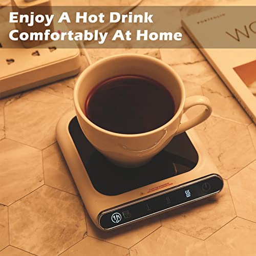 Coffee Cup Warmer for Desk Set of 2 Coffee Heater with Auto Shut Off Electric Coffee Plate Charged Coffee Hot Pads Warmer Plate Beverage Warmer for Coffee Milk Tea Water Christmas Birthday Favor