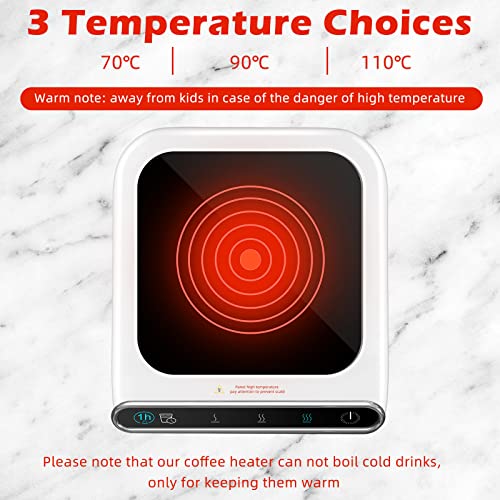 Coffee Cup Warmer for Desk Set of 2 Coffee Heater with Auto Shut Off Electric Coffee Plate Charged Coffee Hot Pads Warmer Plate Beverage Warmer for Coffee Milk Tea Water Christmas Birthday Favor