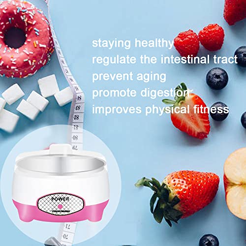 Swity Home Greek Yogurt Maker, 0.8 Quart Constant Temperature Automatic Yogurt Machine with Stainless Steel Inner Pot, Easy to Use for Beginner (Pink)